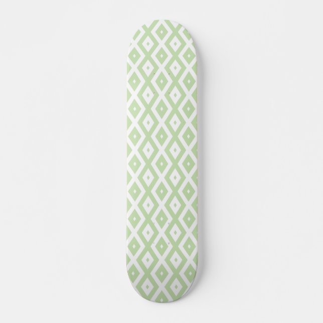 Skate Padrão de diamante branco e verde claro (Frente)