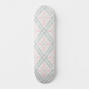 Skate Padrão de diamante pastel verde e rosa