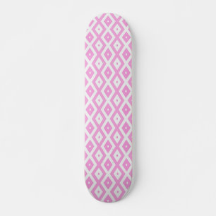 Skate Padrão de diamante rosa e branco