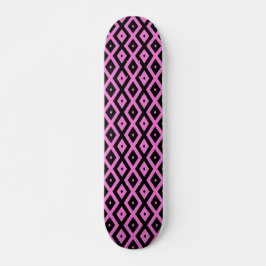 Skate Padrão de diamante rosa e preto