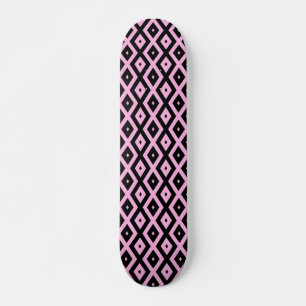 Skate Padrão de diamante rosa pálido e preto