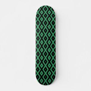 Skate Padrão de diamante verde e preto