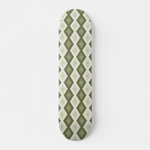 Skate Padrão de diamante verde-oliva