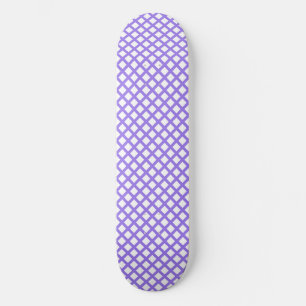 Skate Padrão de Diamante Xadrez Branco Roxo
