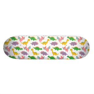 Skate Padrão de Dinossauro Colorido Fofo para Meninos