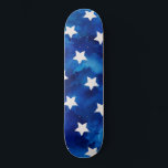 Skate Padrão de Estrelas de Aquarela Moderno<br><div class="desc">Celebrar a comemoração do Dia da Independência em 4 de julho nestas estrelas mais frias que amarram o padrão dos corantes design. Excelente para festas de churrasco e fogos de artifício. Ou arrasá-los a qualquer momento do ano</div>