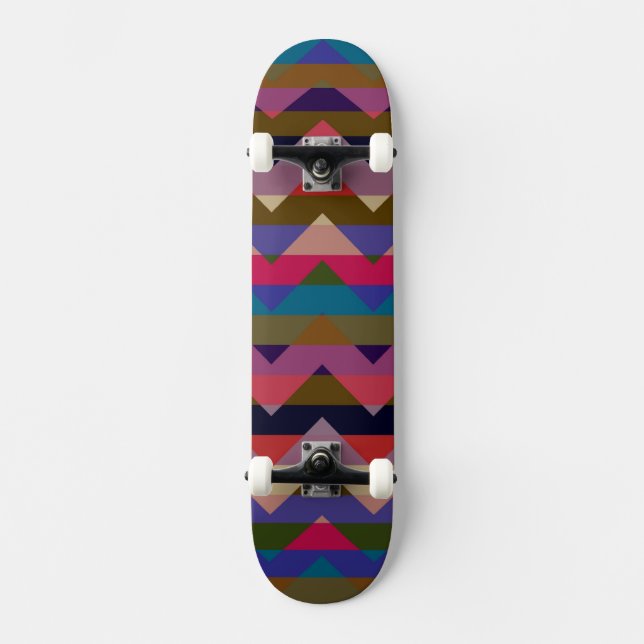 Skate Padrão de Faixa Zigzag Chevron Multicolor 9 (Frente)