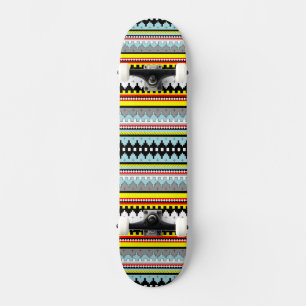 Skate Padrão de faixas geométricas colorido, cor-de-rosa