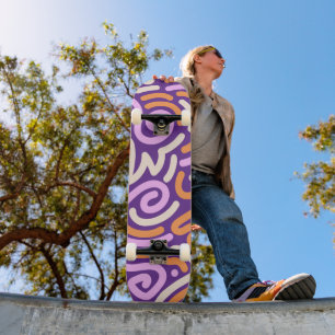 Skate Padrão de fita espiral ígnea roxa e rosa