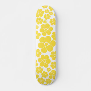 Skate Padrão de Flor - Amarelo-Limão e Branco