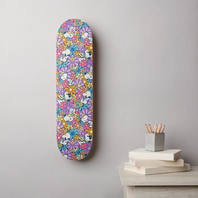 Skate Padrão de Flor de Esnoopia e Woodstock (Arte de parede)