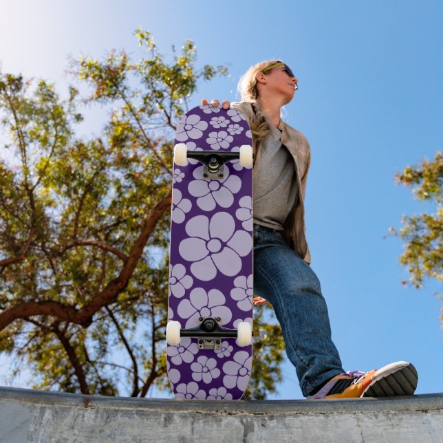 Skate Padrão de Flor - Roxo (Ao ar livre 1)