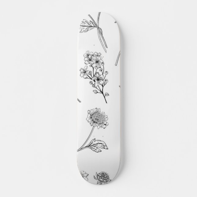 Skate Padrão de flores (Frente)
