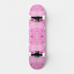 Skate Padrão de flores modernas cor-de-rosa fofo