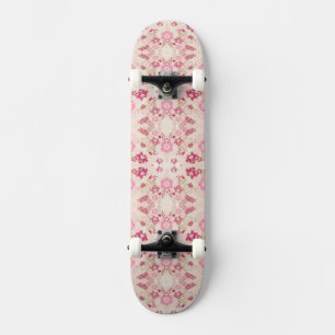 Skate Padrão de flores modernas cor-de-rosa fofo
