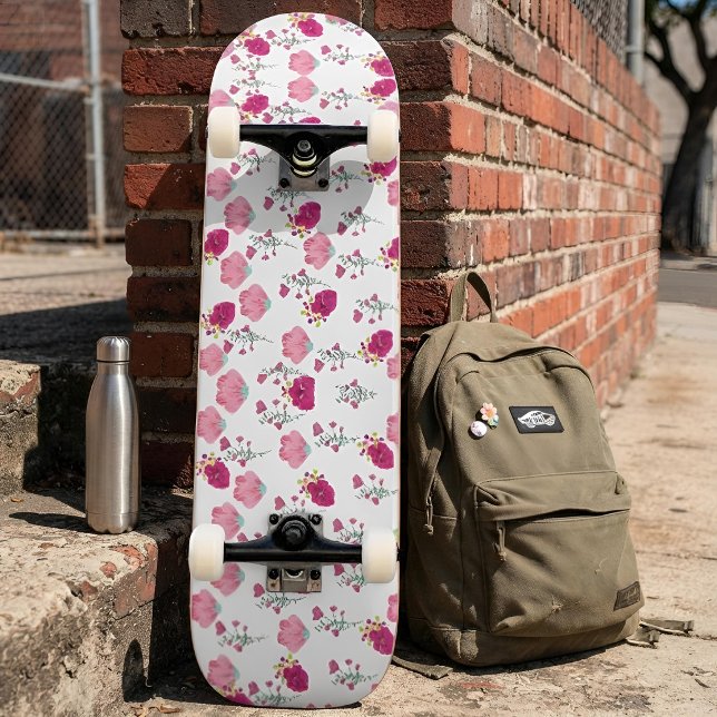 Skate Padrão de Flores Rosa (Criador carregado)