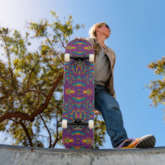 Skate Padrão de fluxo psicodélico vibrante