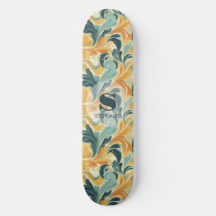 Skate Padrão de Folha de Vintage Inspirada em Paisley (1