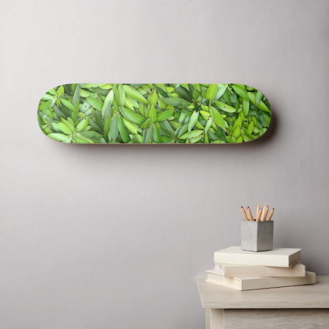 Skate Padrão de Folhas Verde Lush - Botânica da Natureza (Arte de parede (Horz))