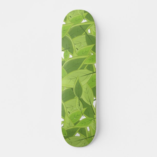 Skate Padrão de Folhas Verdes (Frente)