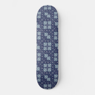 Skate Padrão de formas geométricas azuis