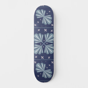 Skate Padrão de formas geométricas azuis