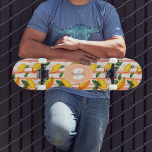 Skate Padrão de Fruta de Mango com Folhas Verdes