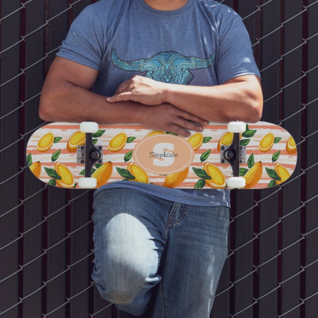 Skate Padrão de Fruta de Mango com Folhas Verdes (Ao ar livre 3)