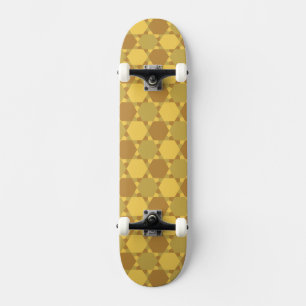 Skate Padrão de Ilusão Óptica de Estrela Marrom de Areia