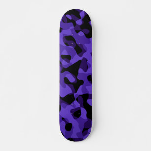 Skate Padrão de Impressão de Camuflagem Preta Roxo