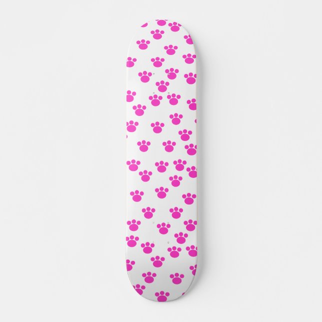 Skate Padrão de impressão de mão branca e rosa claro. (Frente)