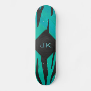 Skate Padrão de Impressão de preto e branco monograma
