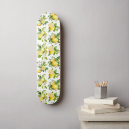 Skate Padrão de limão, flores de limão, folhas, citrinos