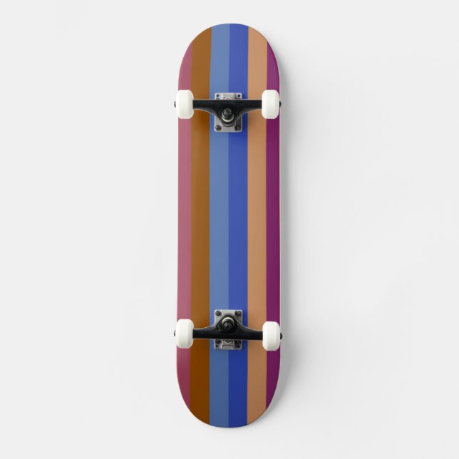 Skate Padrão de Listras de Cores Retrô 8 (Frente)