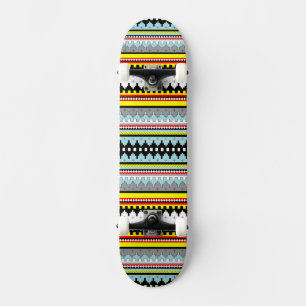 Skate Padrão de listras geométricas coloridas fofas