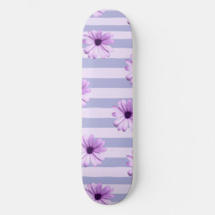 Skate Padrão de listras pastel com Margaridas