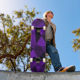 Skate Padrão de malha geométrica preta roxa