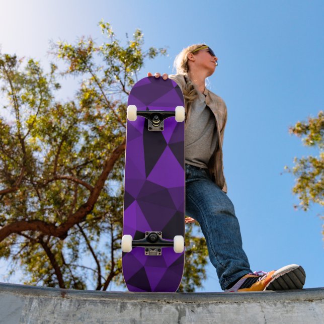 Skate Padrão de malha geométrica preta roxa (Ao ar livre 1)