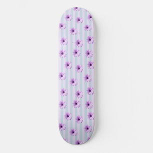 Skate Padrão de Margarida Azul e Roxo