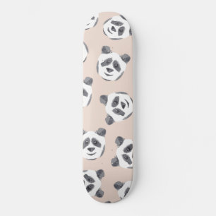 Skate Padrão de Panda Cor de Água Rosa Cor-de-Água Co