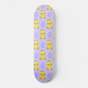 Skate Padrão de Páscoa de Frango Amarelo Roxo Fofo