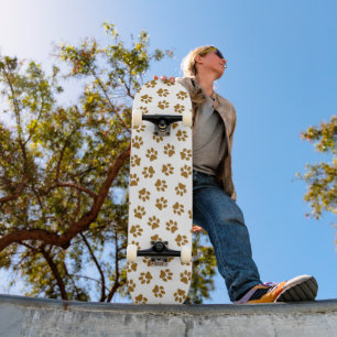 Skate Padrão De Patas, Patas De Cachorro, Patas Douradas