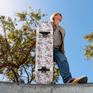 Skate Padrão de Patins de Unicórnio Menina Skater Fofa