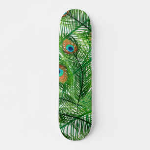 Skate Padrão de Pavão Verde