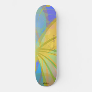 Skate Padrão de Pêssego de Borboleta Dourada Chic
