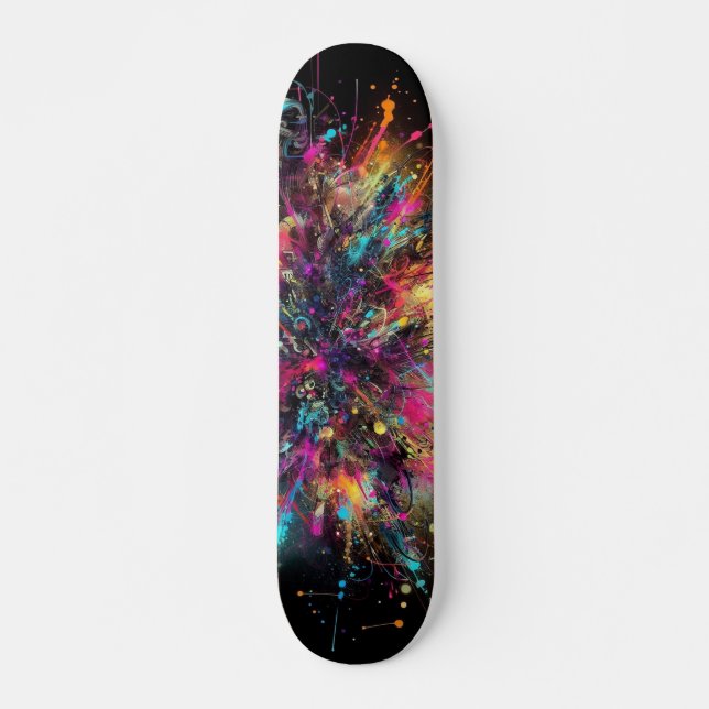 Skate Padrão de pintura neon pingando (Frente)
