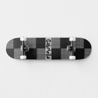 Skate Padrão de quadro de verificação da Cinza preta per