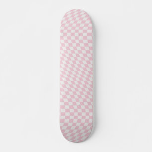 Skate Padrão de Quadro de Verificação Rosa do Pastel Ver