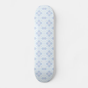 Skate Padrão de Repetição Floral Geométrico Azul Pastel