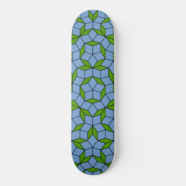 Skate Padrão de Rhombus Penrose Verde e Azul